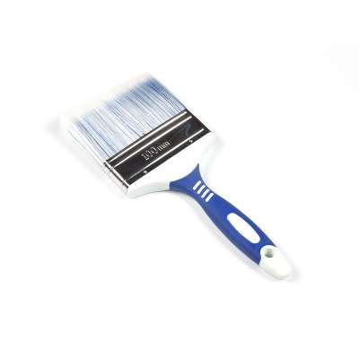 Flat Paint Brush With Tapered filament and rubber plastic handle