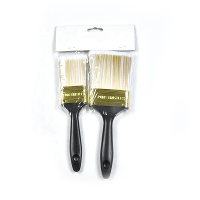 Paint Brush Set 4PCS Paint Brush with rubber plastic handle with PVC bag  with header