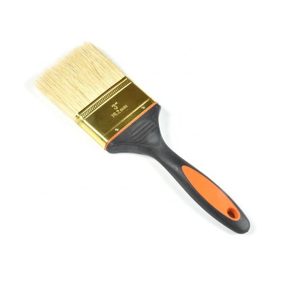 Paint Brush With Rubber Plastic handle  and bristle mixed filament